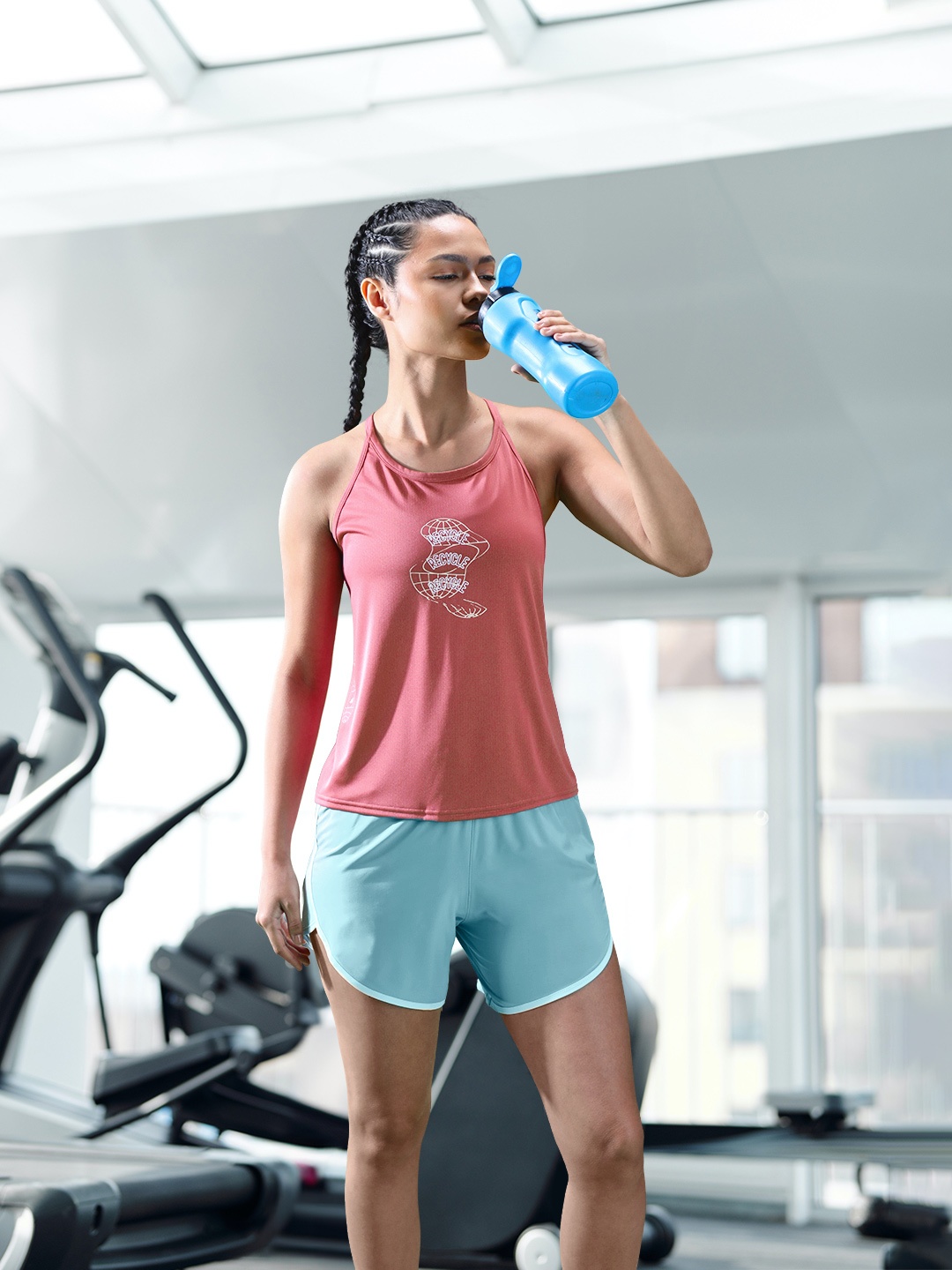 

ADIDAS Typography Print Running Tank Top, Rose