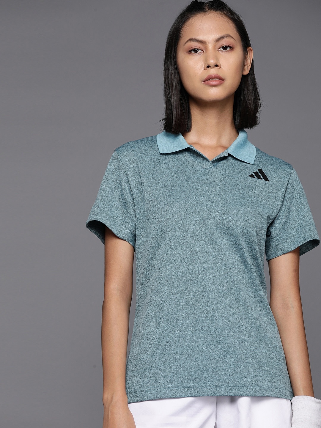 

ADIDAS Printed Freelift Polo Collar T-shirt, Green