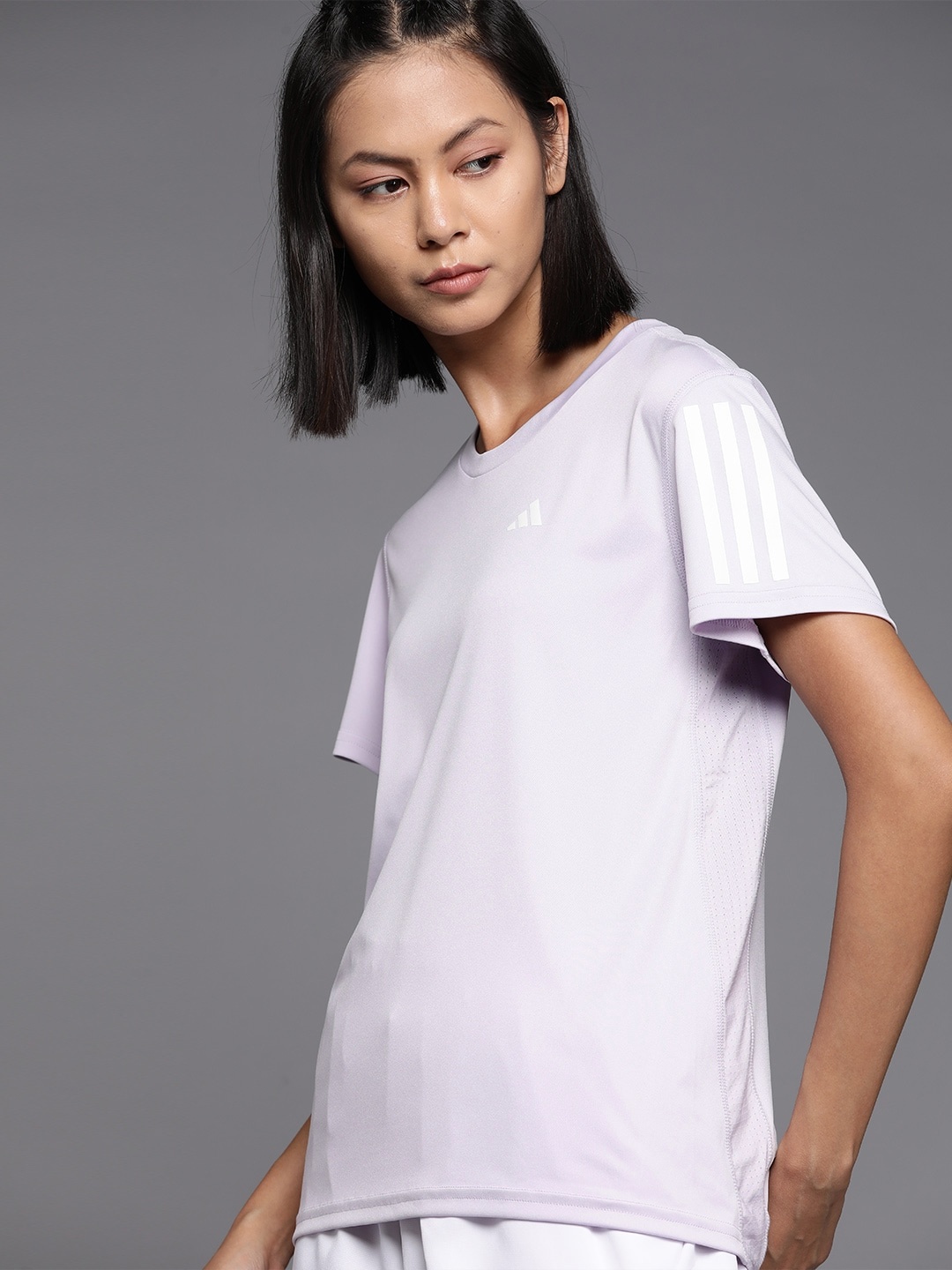 

ADIDAS Solid Aeroready Technology Running T-shirt, Lavender