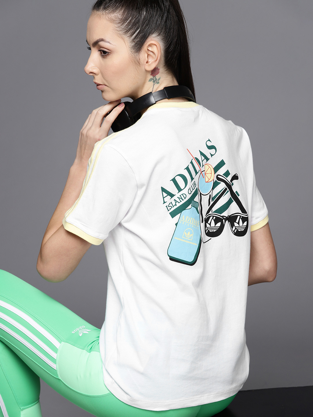 

ADIDAS Originals Sustainable Pure Cotton Archive Back Printed T-shirt, White