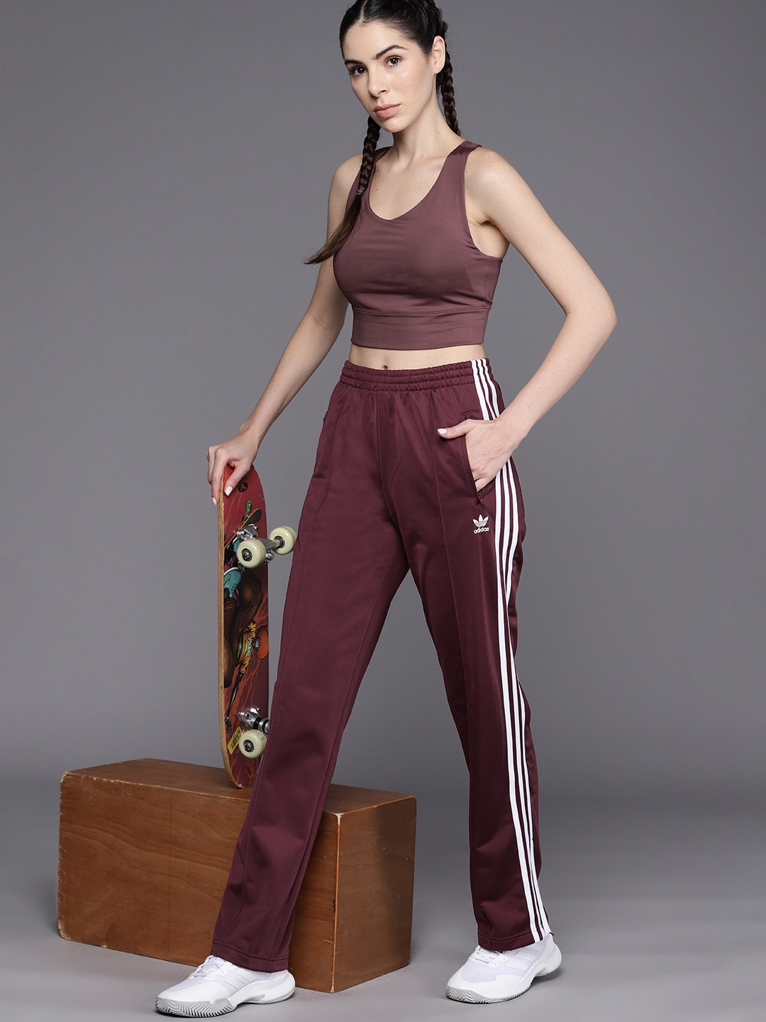 

ADIDAS Originals Women Adicolor Classics Firebird Track Pants, Maroon