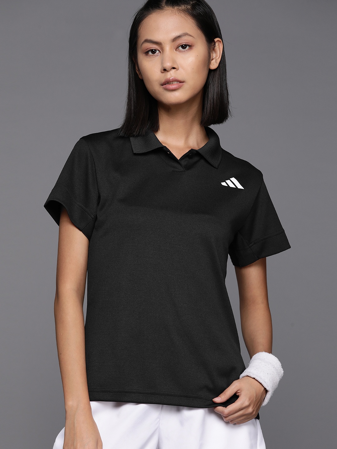 

ADIDAS Freelift Polo Collar Heat Dry Technology T-shirt, Black