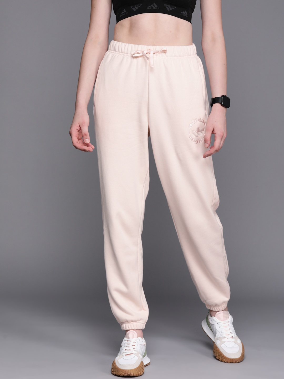 

ADIDAS Originals Sustainable Pure Cotton ICONIC Slim Fit Casual Joggers, Peach