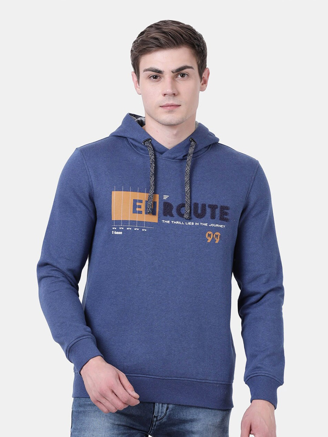

t-base Men Blue Printed Sweatshirt