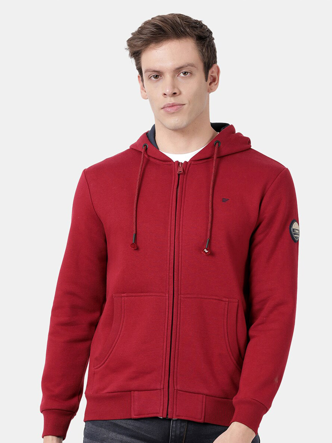 

t-base Men Red Solid Sweatshirt