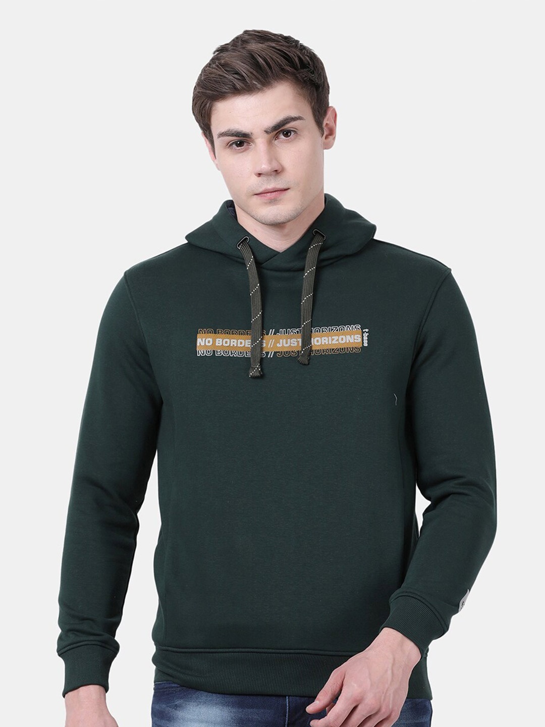 

t-base Men Green Printed Sweatshirt