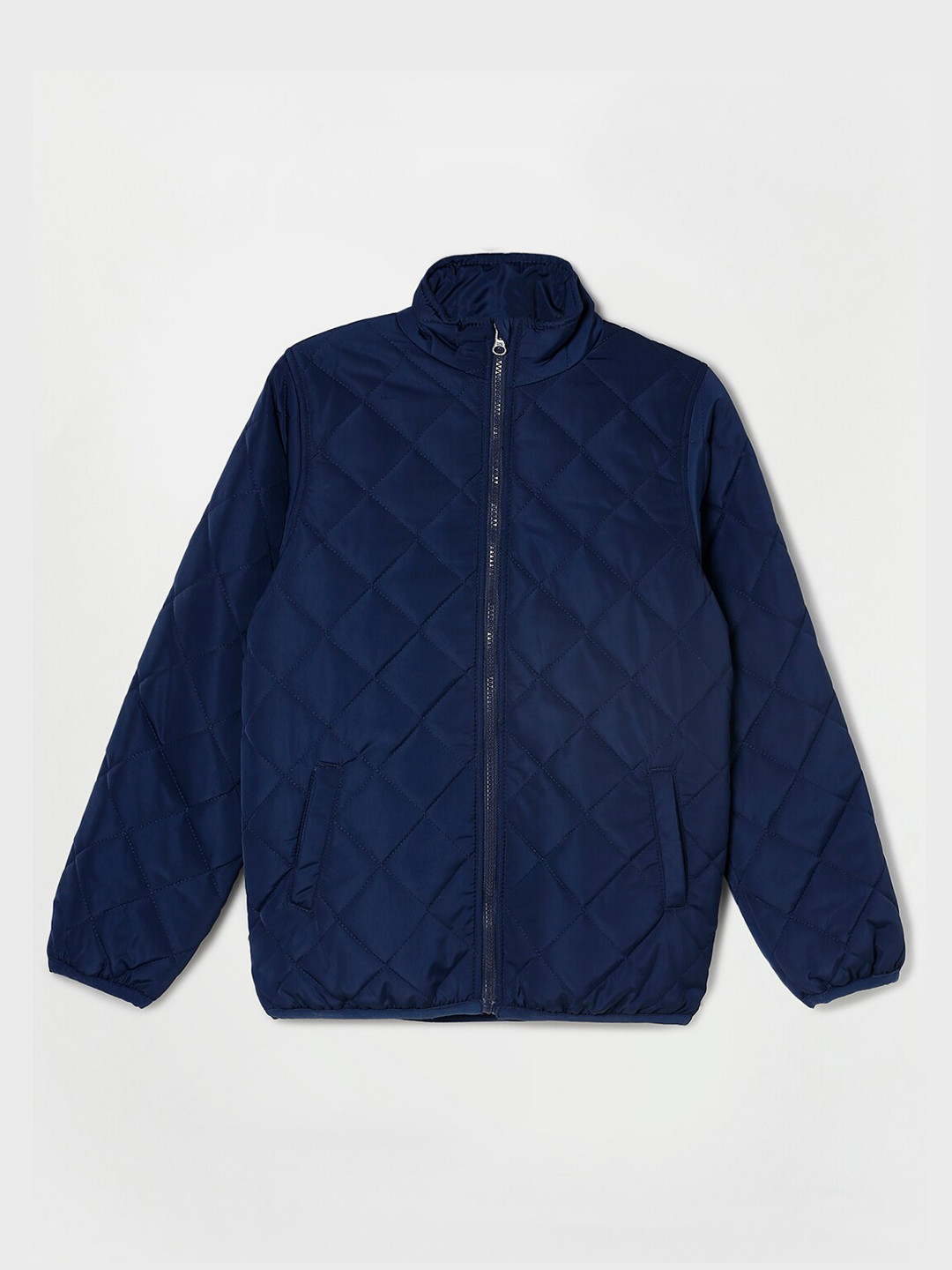 

Fame Forever by Lifestyle Boys Navy Blue Solid Lightweight Quilted Jacket