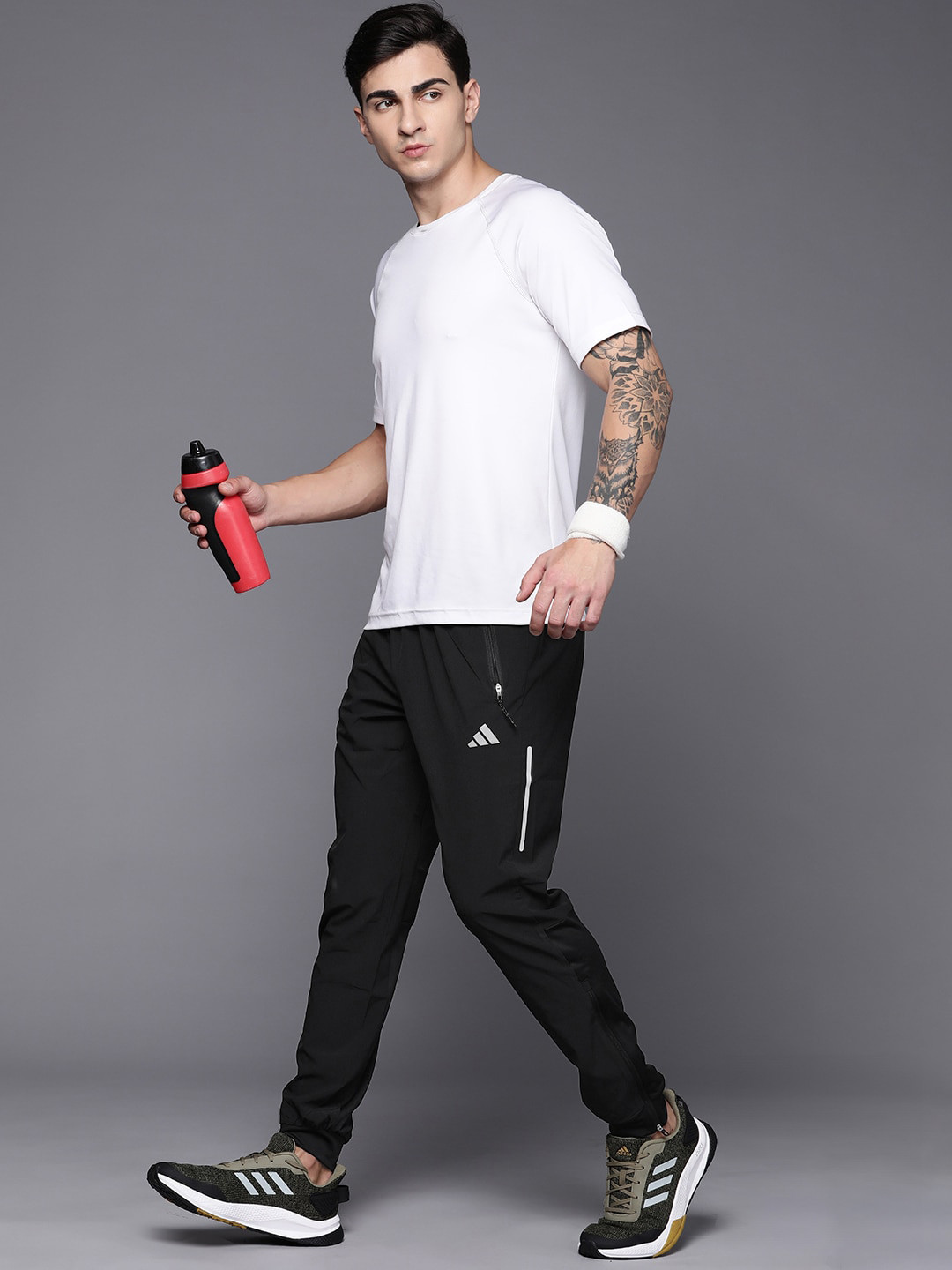 

ADIDAS Men Fast TKO Running Track Pants, Black