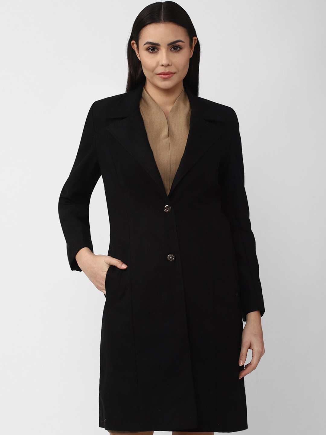 

Van Heusen Woman Women Black Longline Pure Cotton Duster Jacket