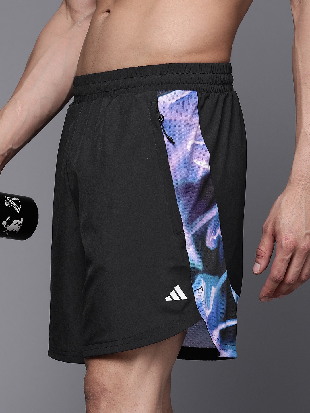 

ADIDAS Men Printed Aeroready D4M HIIT Training Shorts, Black