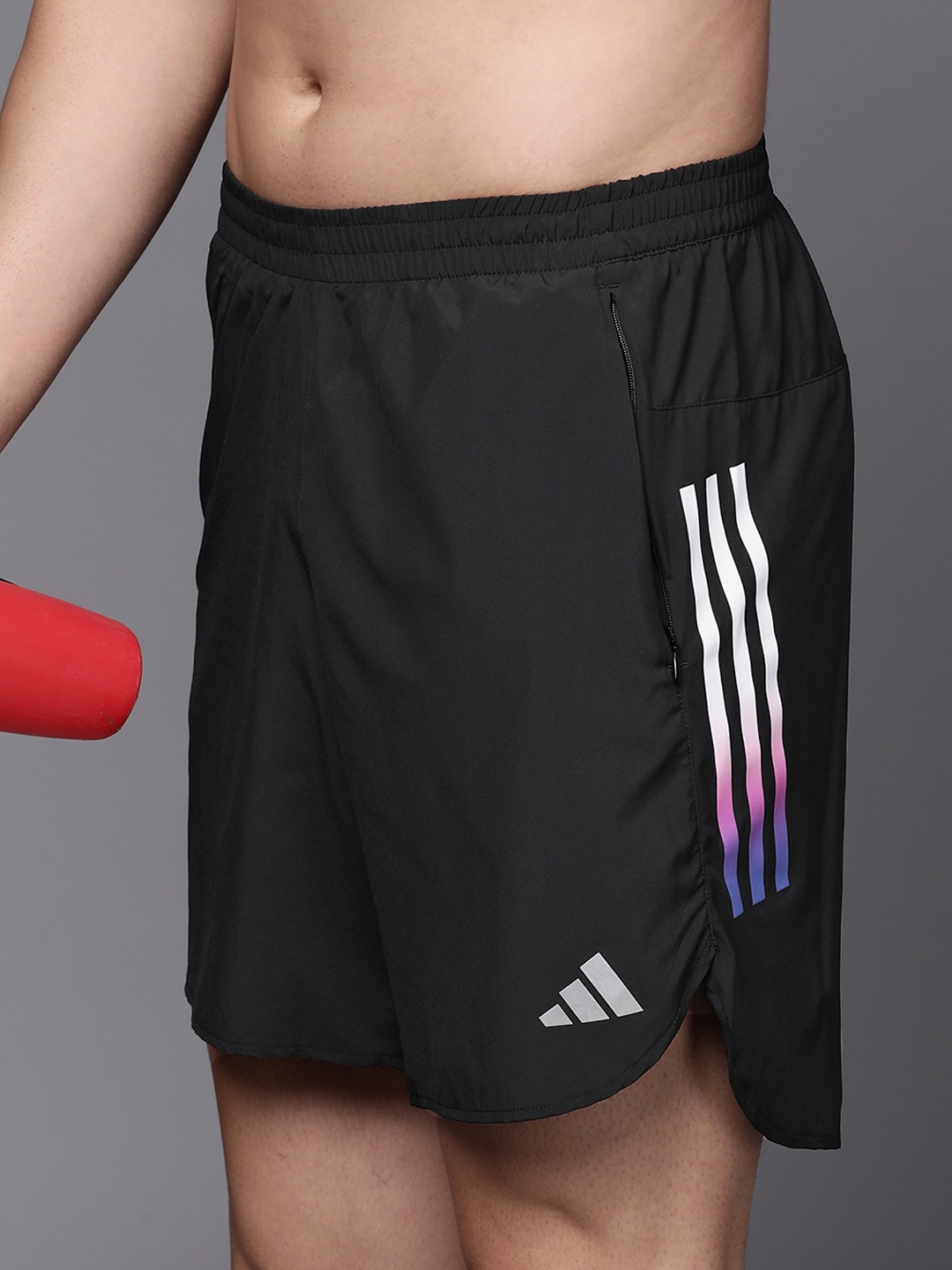 

ADIDAS Men Icons 3-striped Running AEROREADY Slim-Fit Sports Shorts, Black