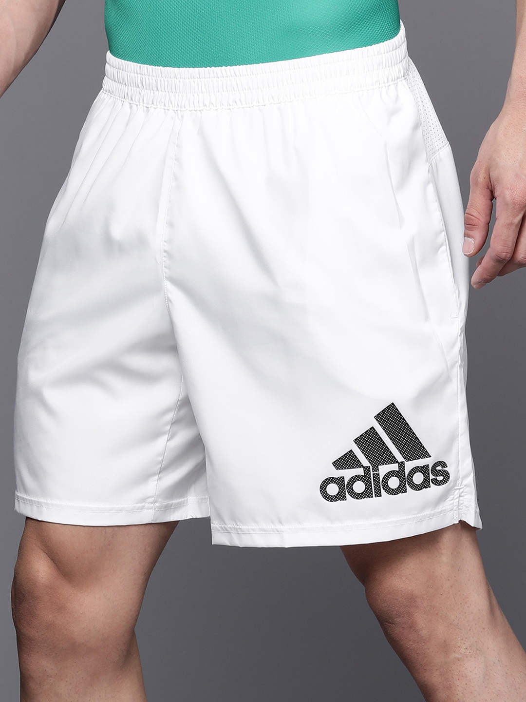 

ADIDAS Men Brand Logo Print Detail High-Rise Run-It Shorts, White