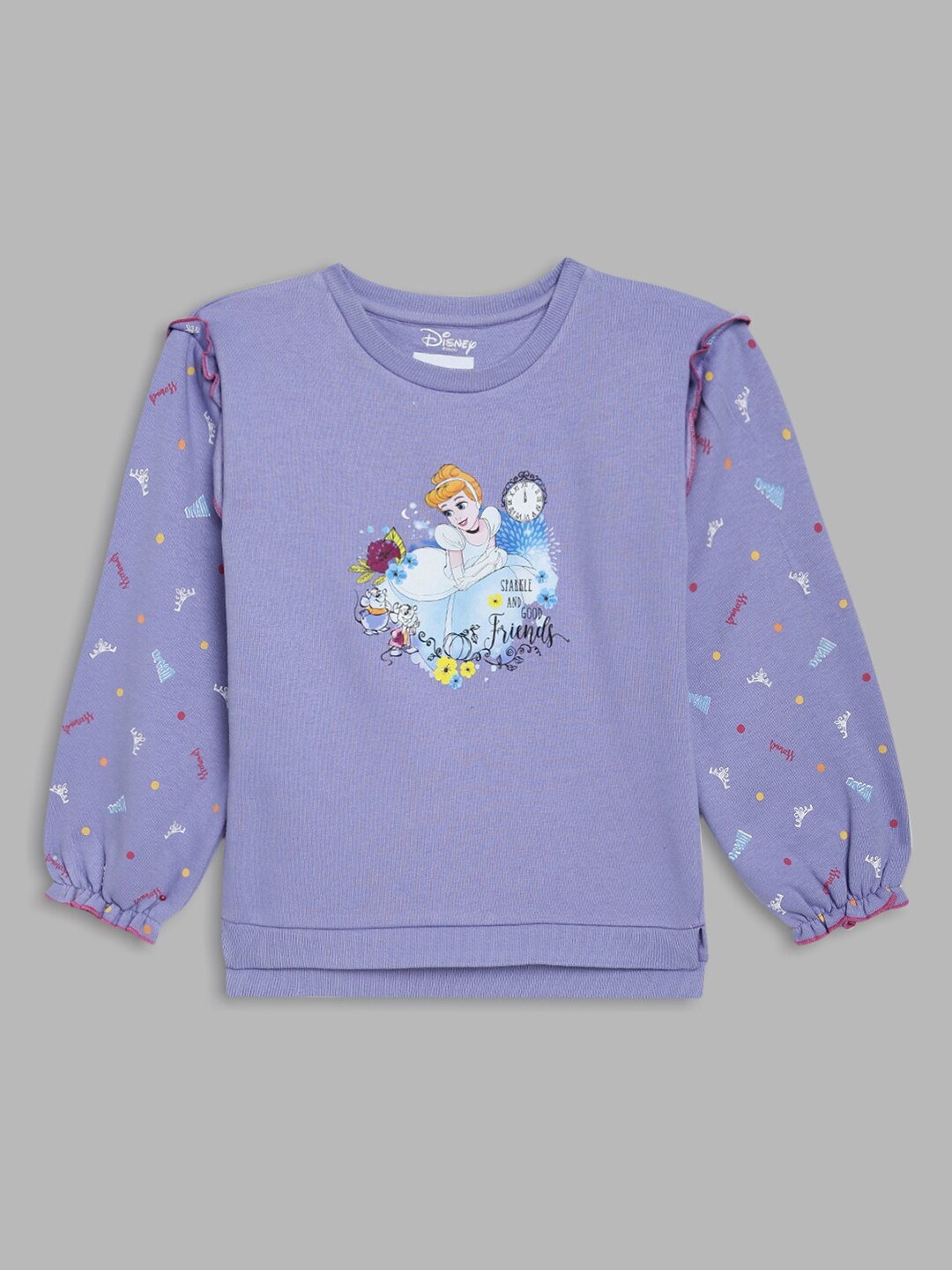 

Blue Giraffe Girls Violet Printed Pure Cotton Sweatshirt