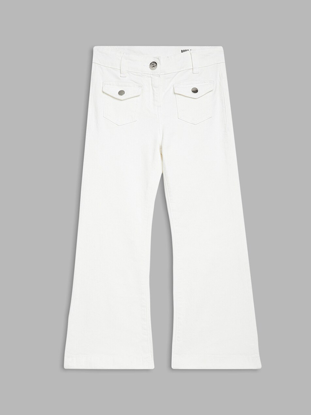 

Blue Giraffe Girls White Bootcut Stretchable Jeans