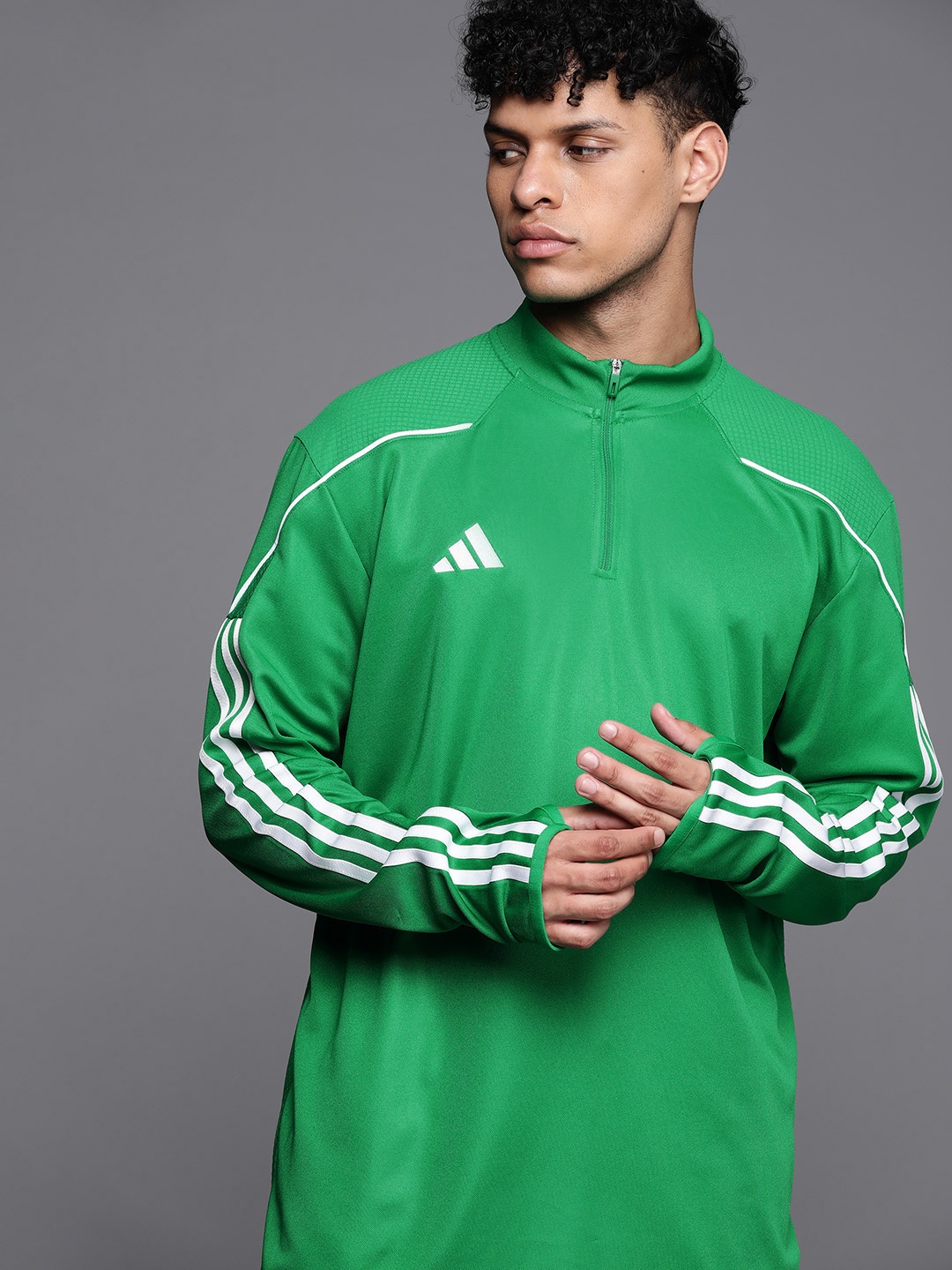 

ADIDAS Men Solid TIRO 23 L Training Sporty Jacket, Green
