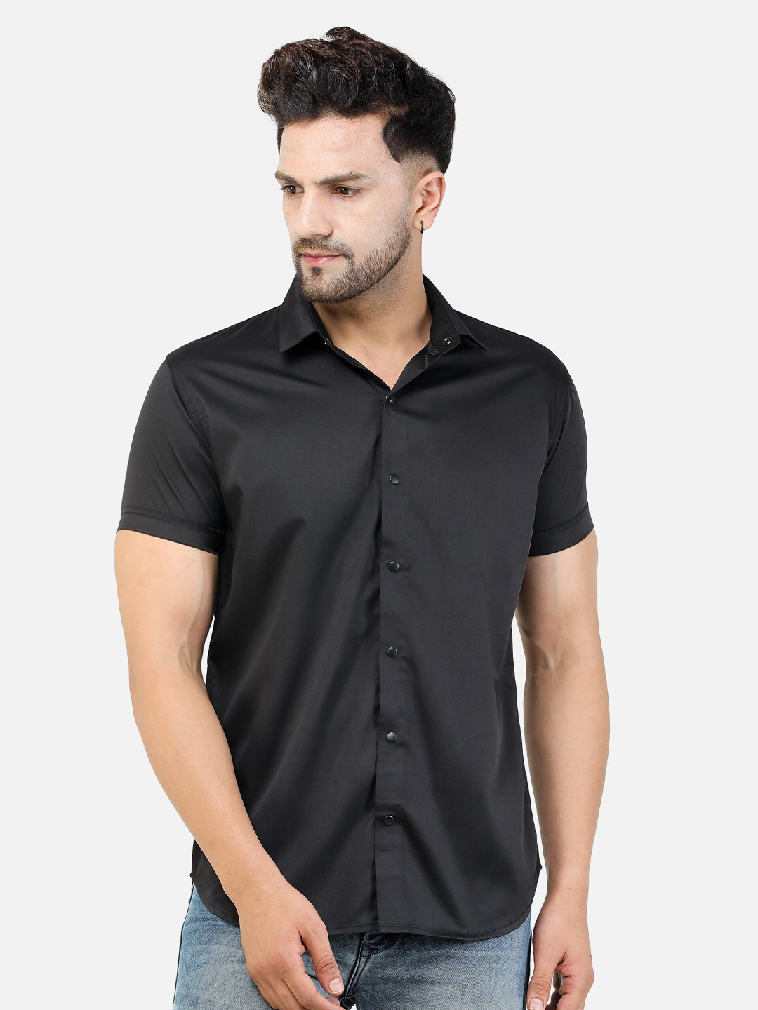 

COLVYNHARRIS JEANS Men Black Slim Fit Casual Shirt
