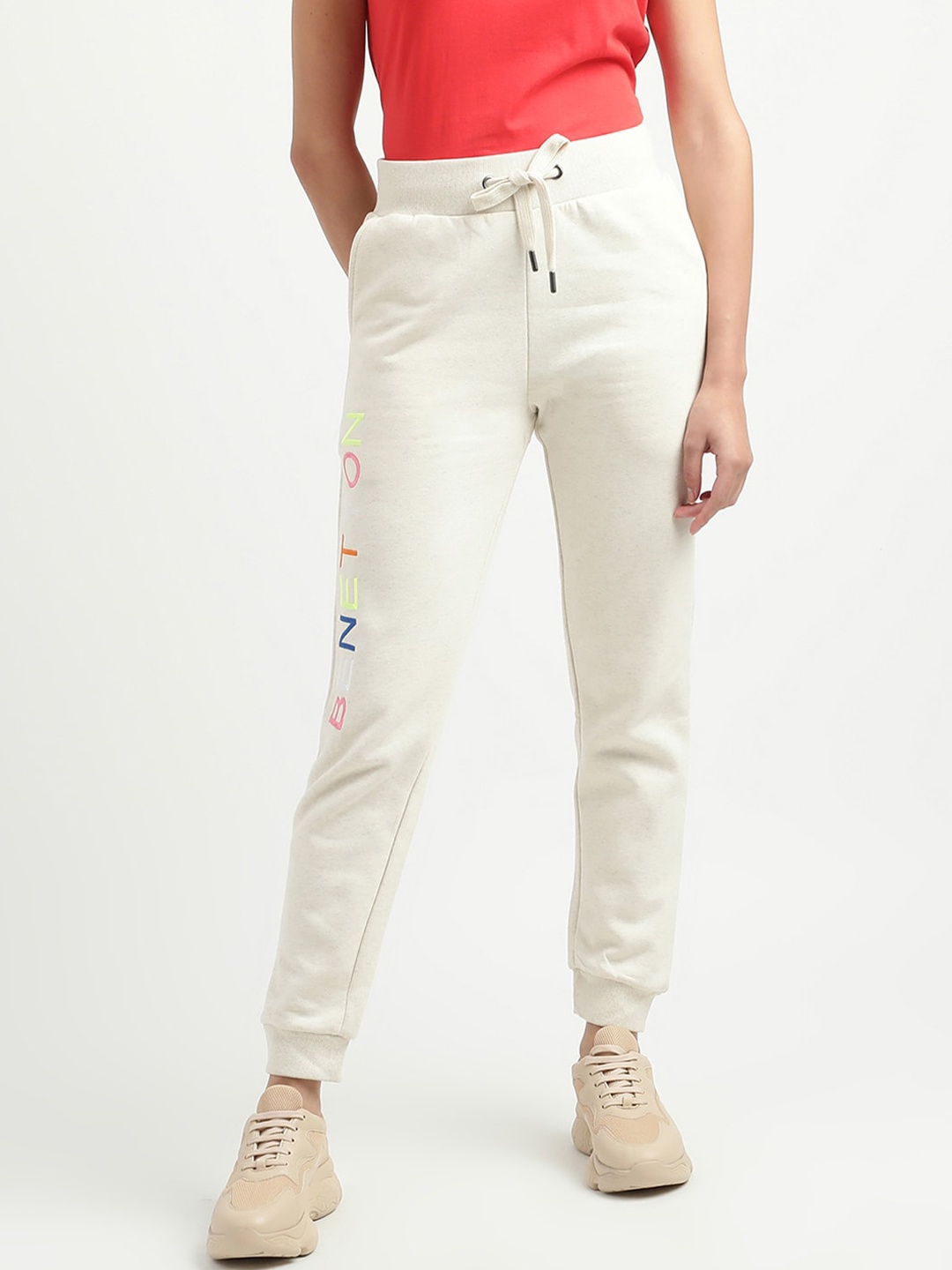 

United Colors of Benetton Women Off White Solid Joggers