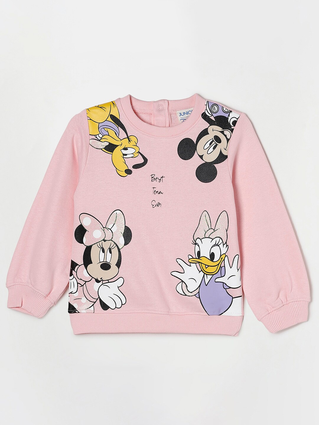 

Juniors by Lifestyle Girls Cotton Mickey & Friends Printed Sweatshirt, Pink