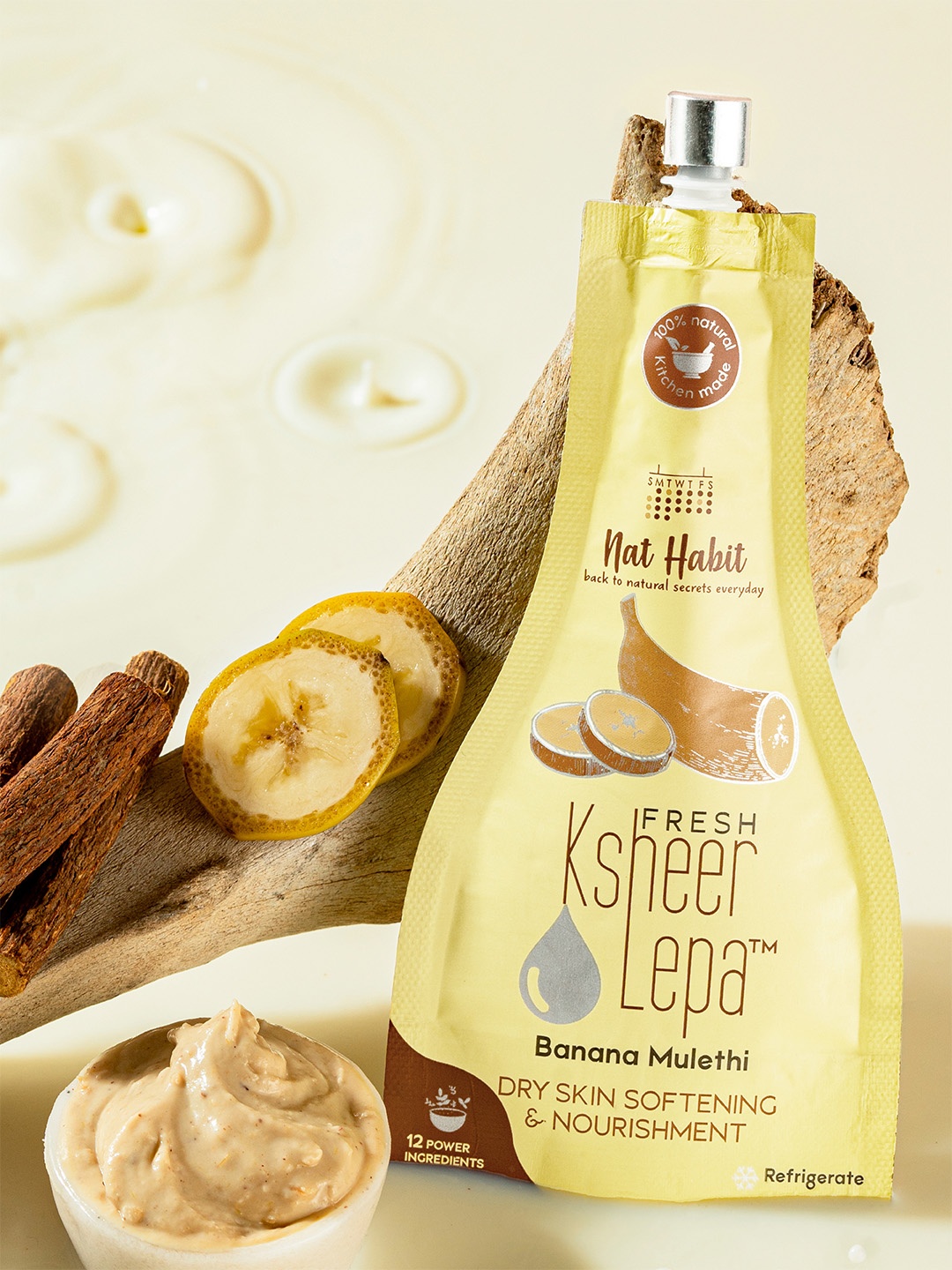 

Nat Habit Fresh Ksheer Lepa Banana Mulethi Face Mask 40gm, Beige