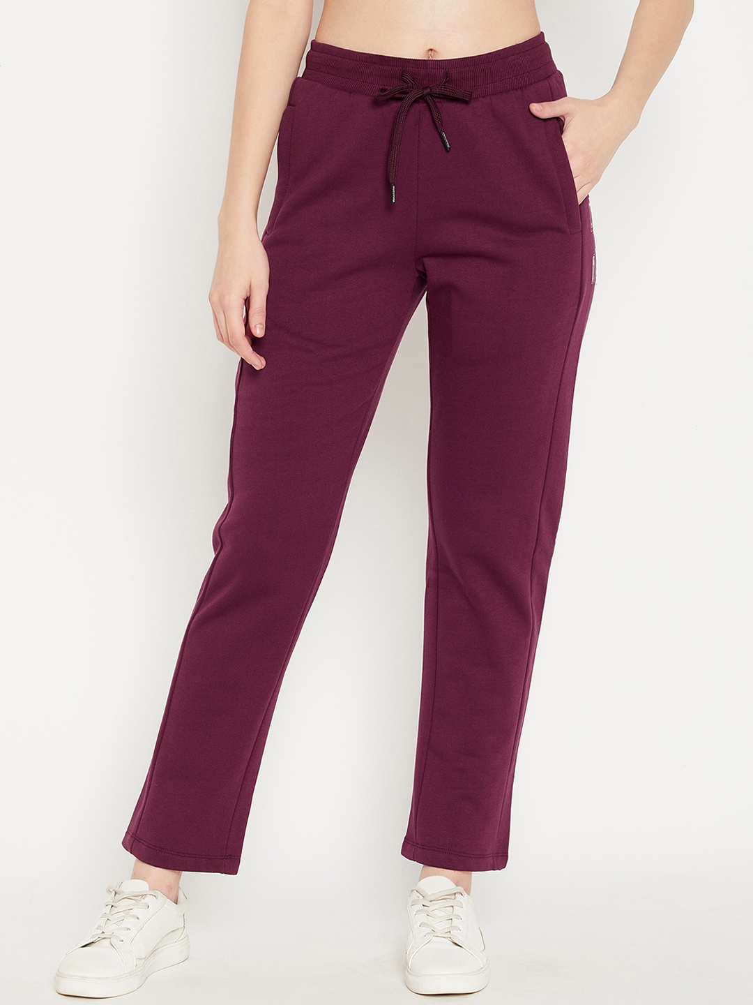 

MADAME M SECRET Women Purple Graphic-Printed Cotton Track Pants