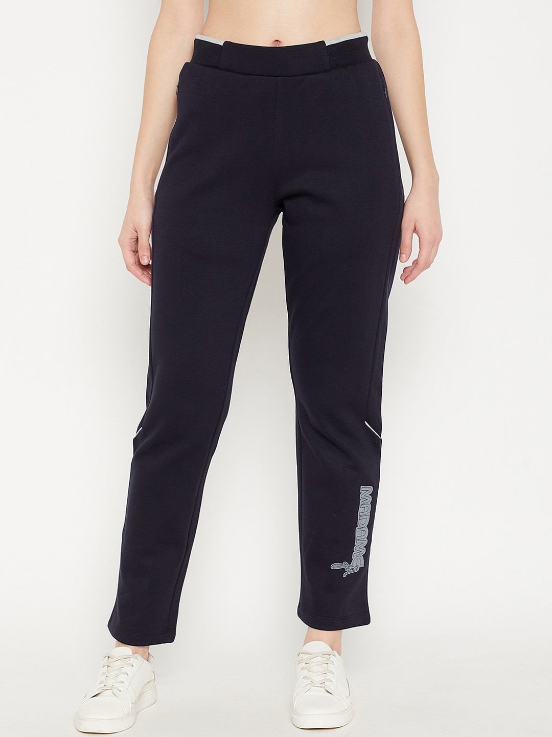 

MADAME M SECRET Women Navy Blue Solid Cotton TrackPants