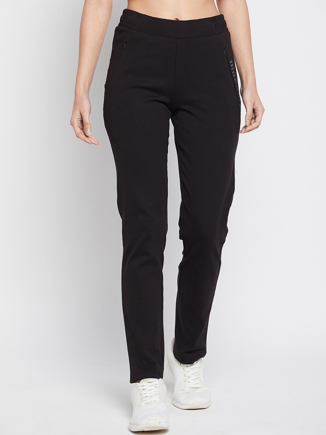 

MADAME M SECRET Women Black Solid Cotton Track Pants