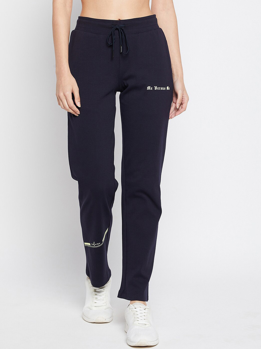 

MADAME M SECRET Women Navy Blue Solid Cotton Track Pants