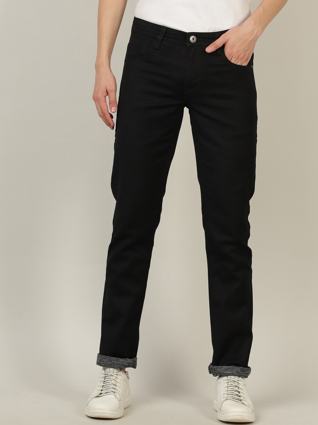 

Crocodile Men Black Solid Smart Slim Fit Stretchable Jeans