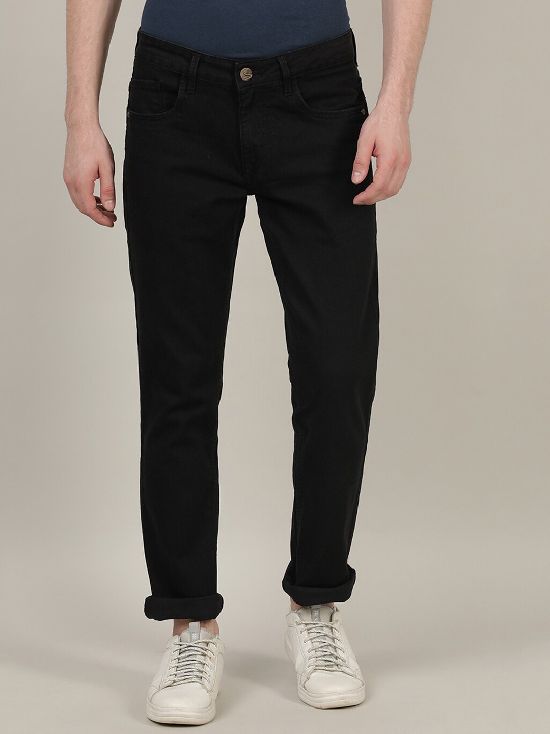 

Crocodile Men Black Solid Smart Slim Fit Stretchable Jeans