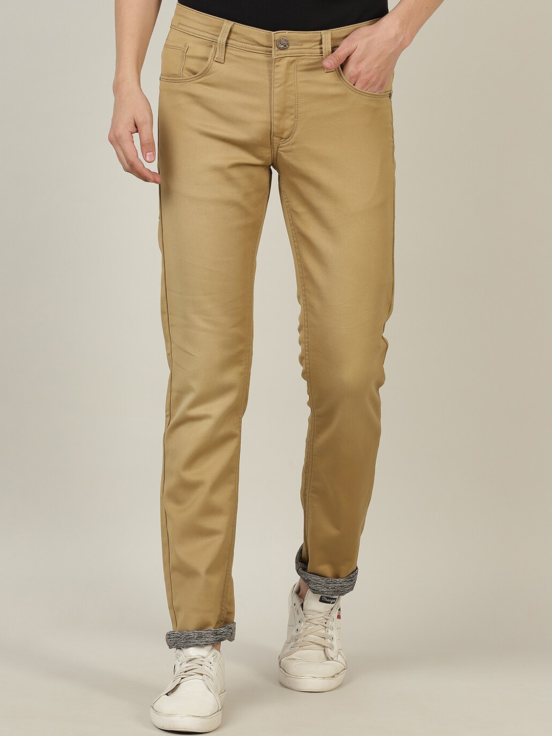 

Crocodile Men Khaki Solid Smart Slim Fit Stretchable Jeans