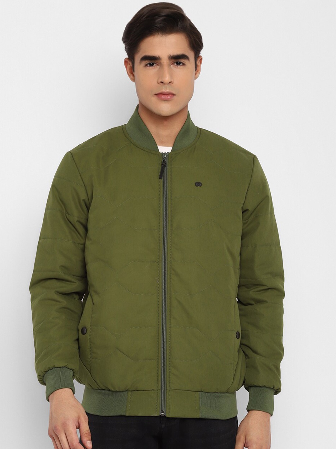 

Red Chief Men Olive Green Lightweight Bomber Jacket