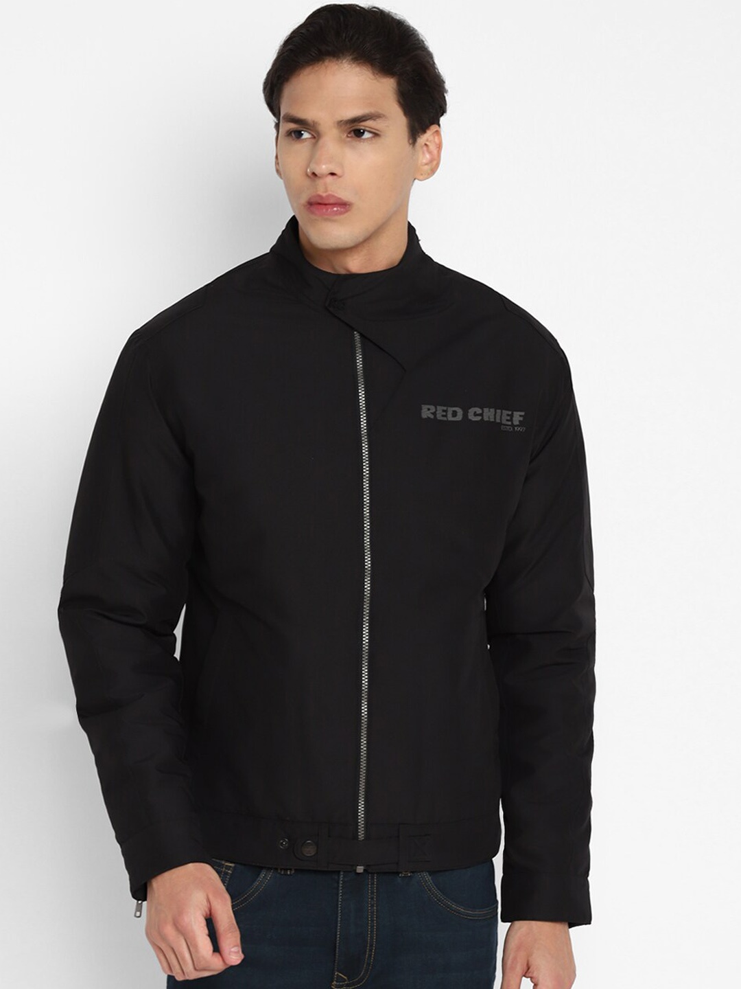 

Red Chief Men Black Lightweight Bomber Jacket