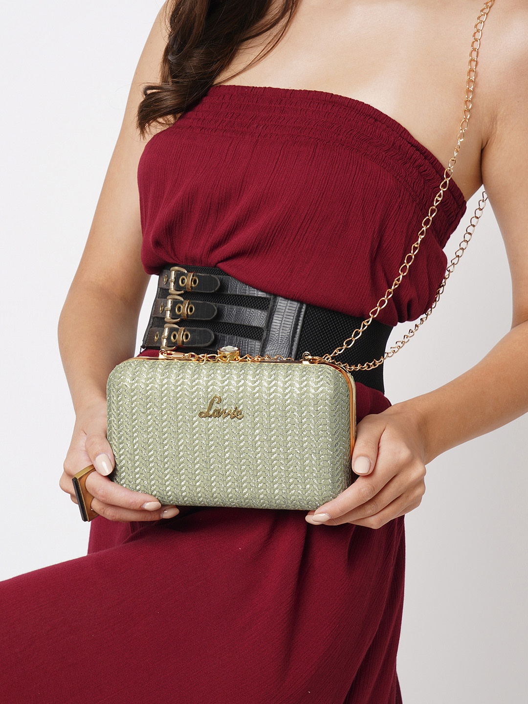 

Lavie Sparkle Framed Women Mint Clutch, Green