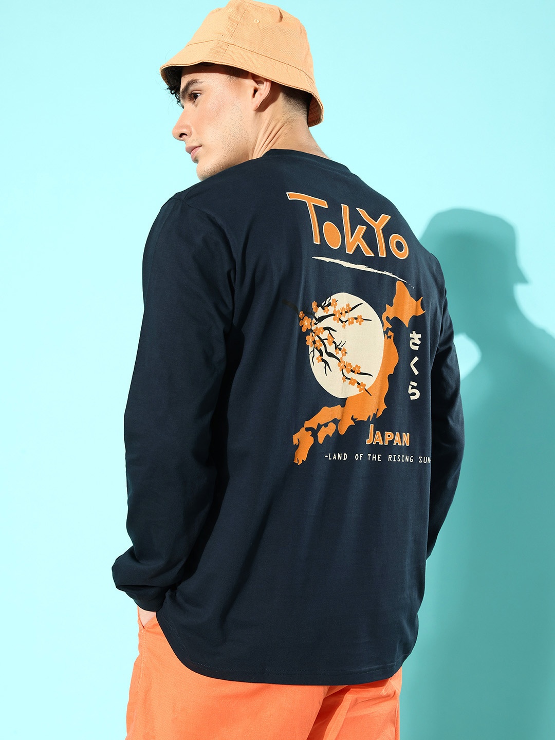 

Difference of Opinion Men Navy Blue Printed Pure Cotton Oversized T-shirt