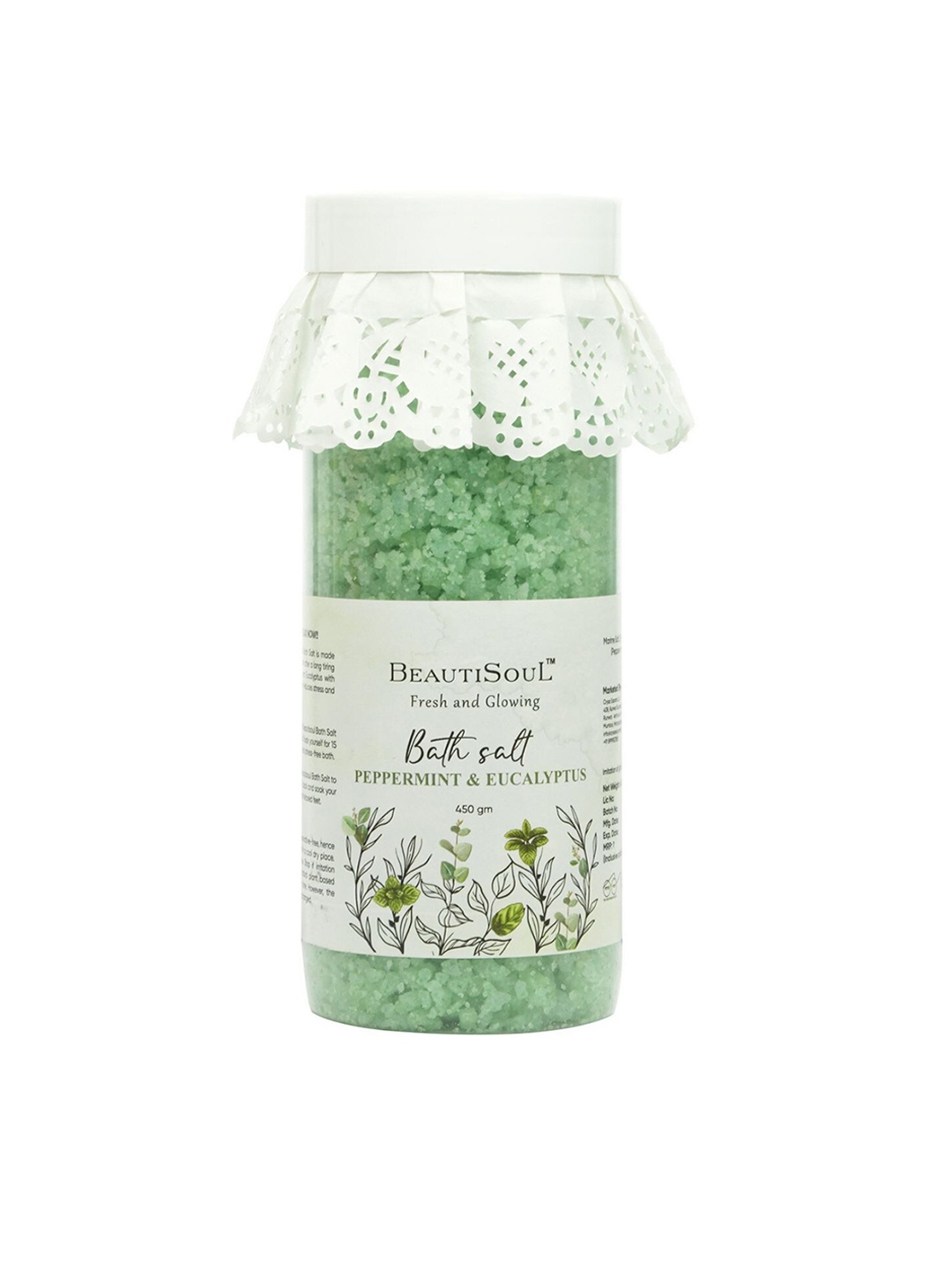 

Beautisoul Peppermint and Eucalyptus Bath Salt and Foot Soak 450g, Green