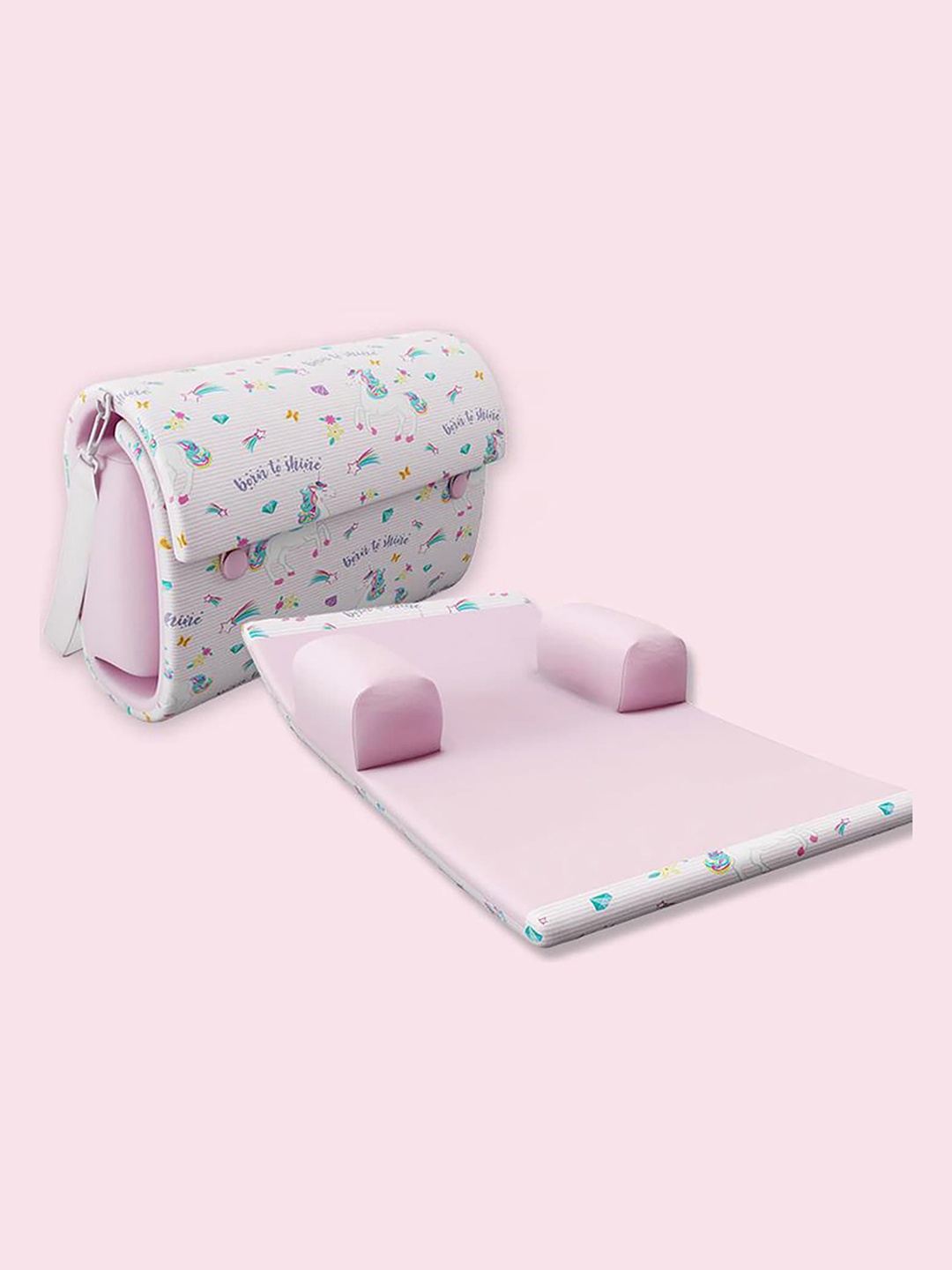 

Fancy Fluff Girls Pink Printed Cotton Baby Bed Sets