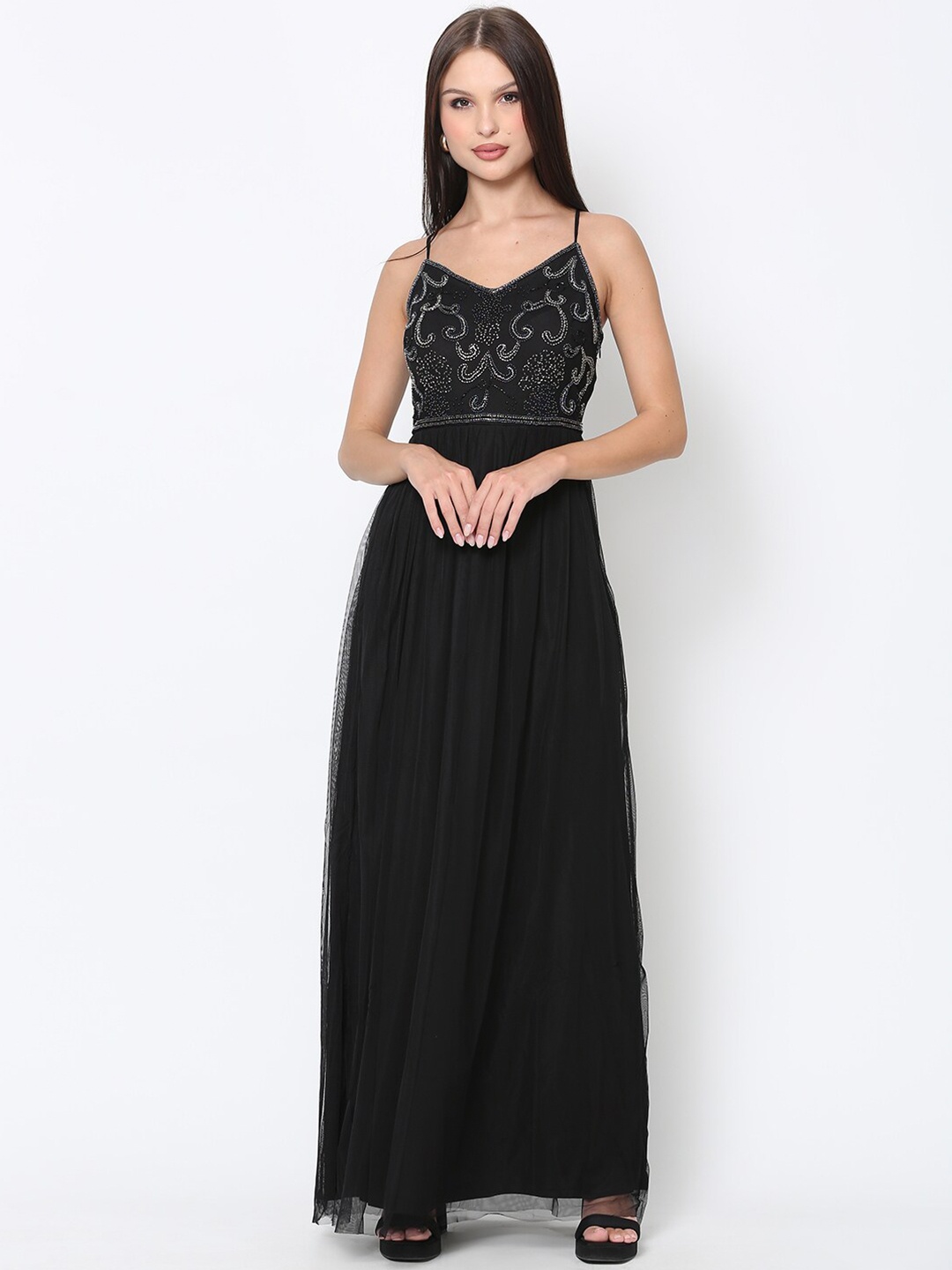 

DRIRO Black Embellished Dress