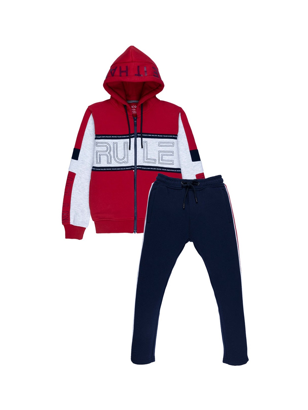 

Status Quo Boys Red & Black Hooded Sweatshirt With Track Pants