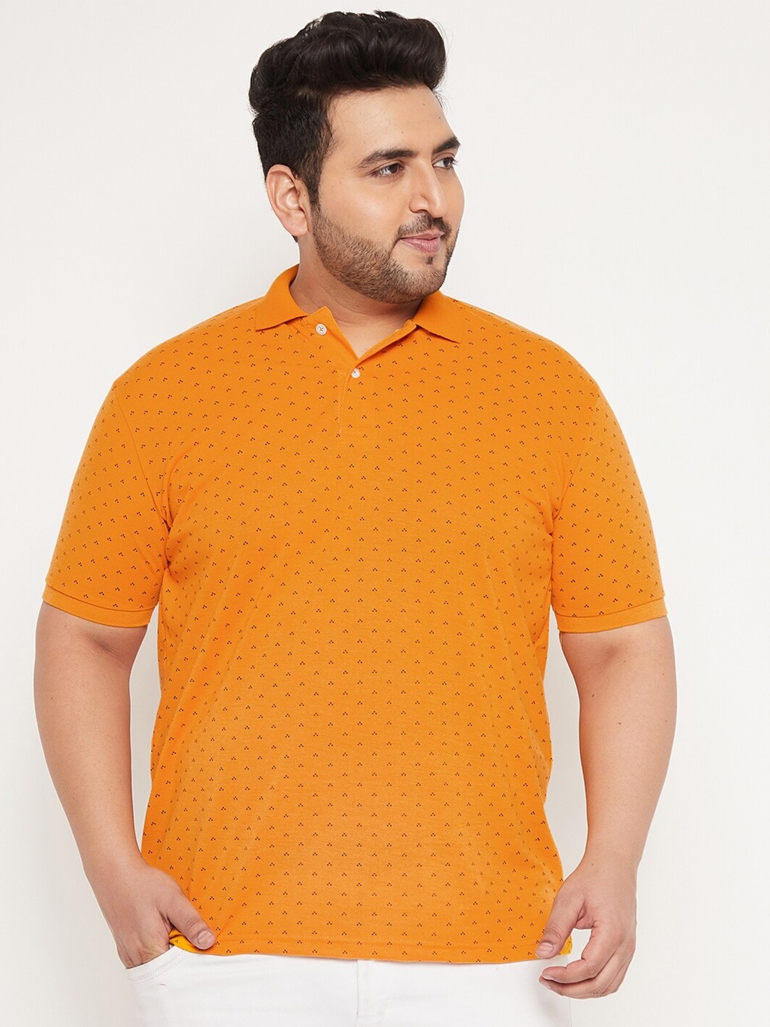 

THE MILLION CLUB Men Mustard Yellow Printed Cotton T-shirt