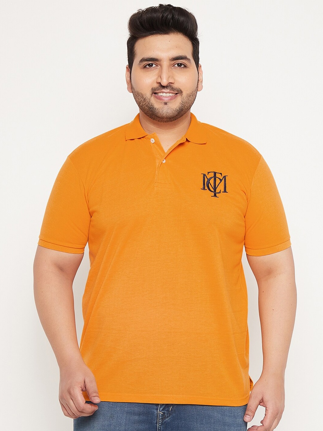 

THE MILLION CLUB Men Mustard Yellow Cotton T-shirt