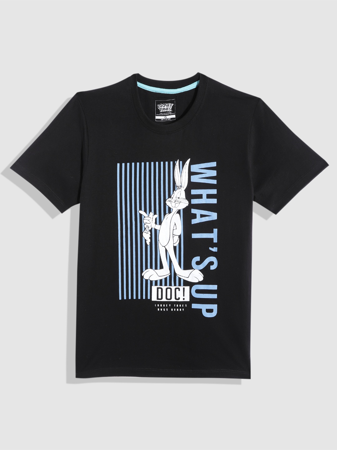 

YK Warner Bros Boys Printed Pure Cotton T-shirt, Black