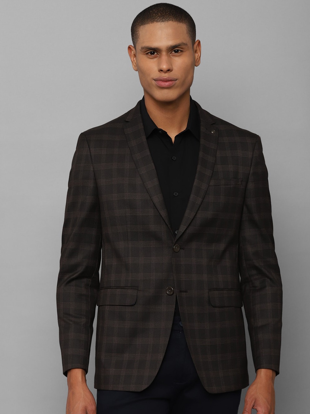 

Allen Solly Men Grey Checked Single-Breasted Casual Blazer
