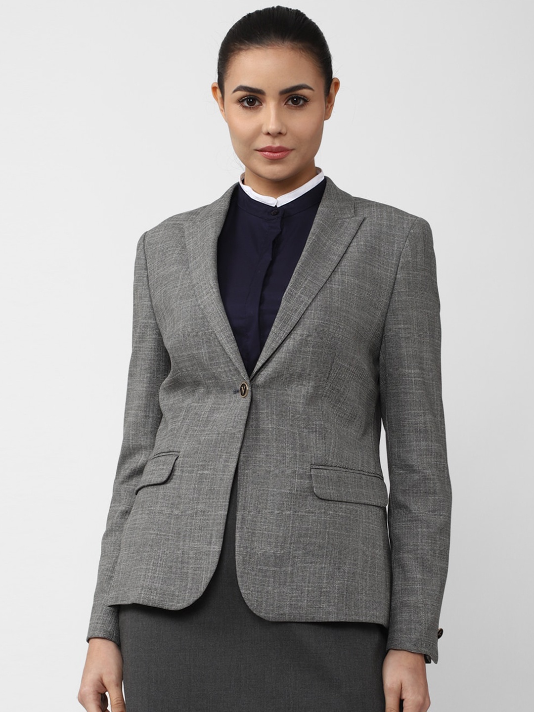 

Van Heusen Grey Textured Cotton Blazers