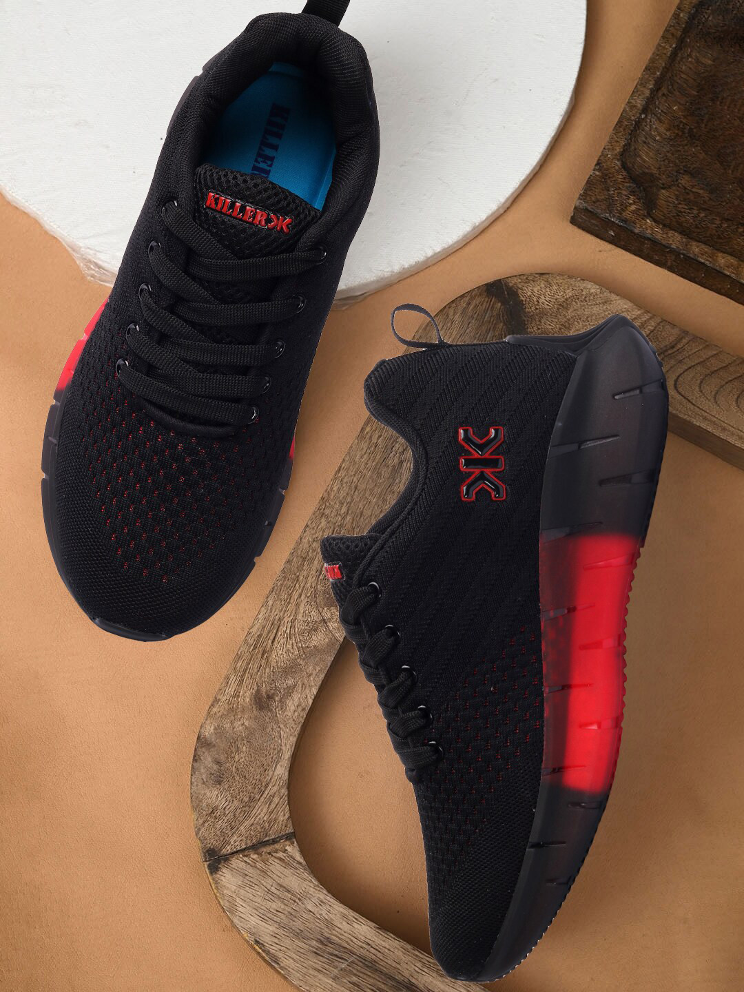 

Killer Men Black Textile Running Shoes