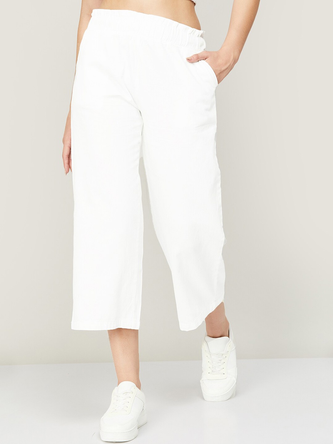 

Colour Me by Melange Women White Culottes Trousers