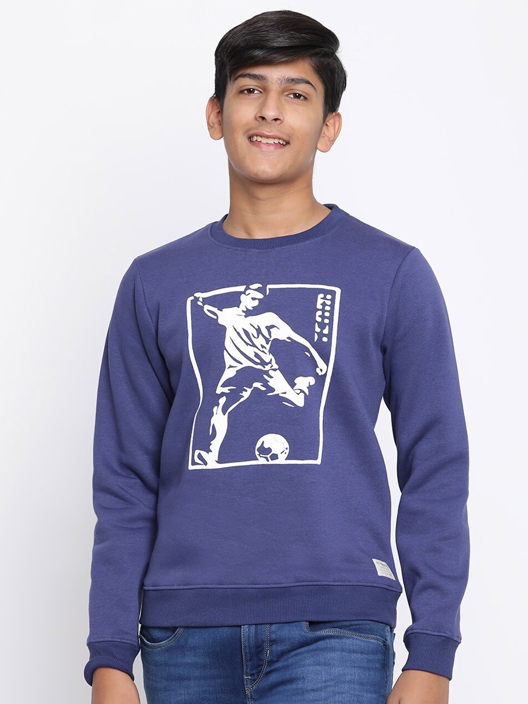 

Lil Tomatoes Boys Navy Blue Printed Sweatshirt