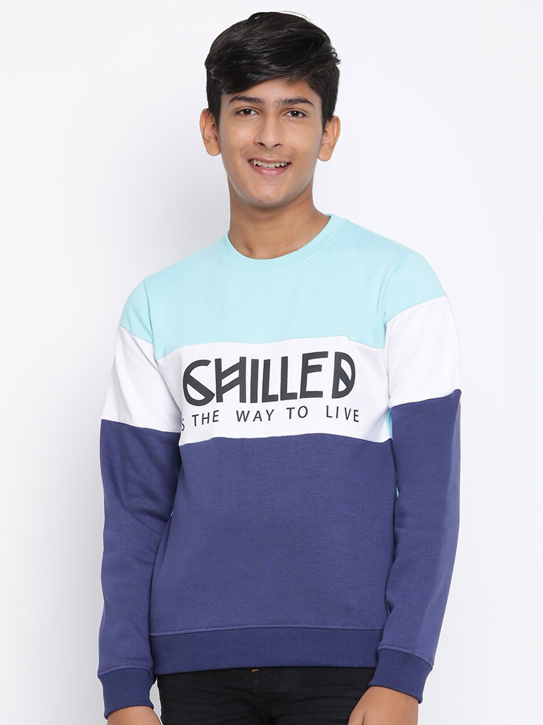 

Lil Tomatoes Boys Blue Colourblocked Sweatshirt