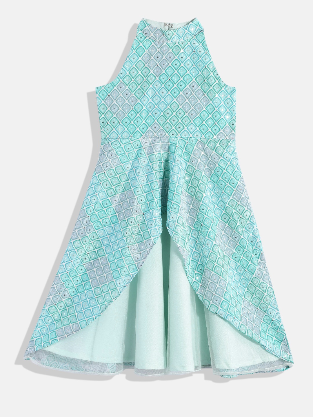 

Ethnovog Girls Multicoloured Georgette High Low Midi Dress, Multi
