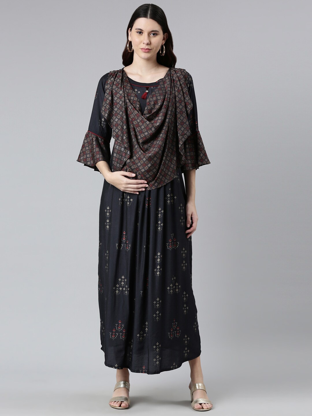 

GOLDSTROMS Grey Printed Maxi Nightdress