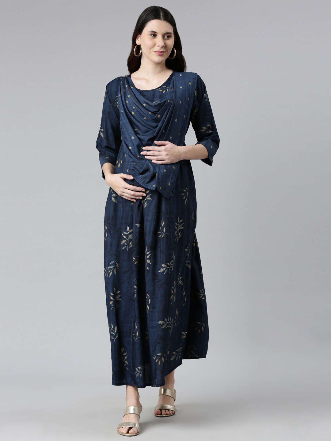 

GOLDSTROMS Navy Blue Printed Maxi Nightdress
